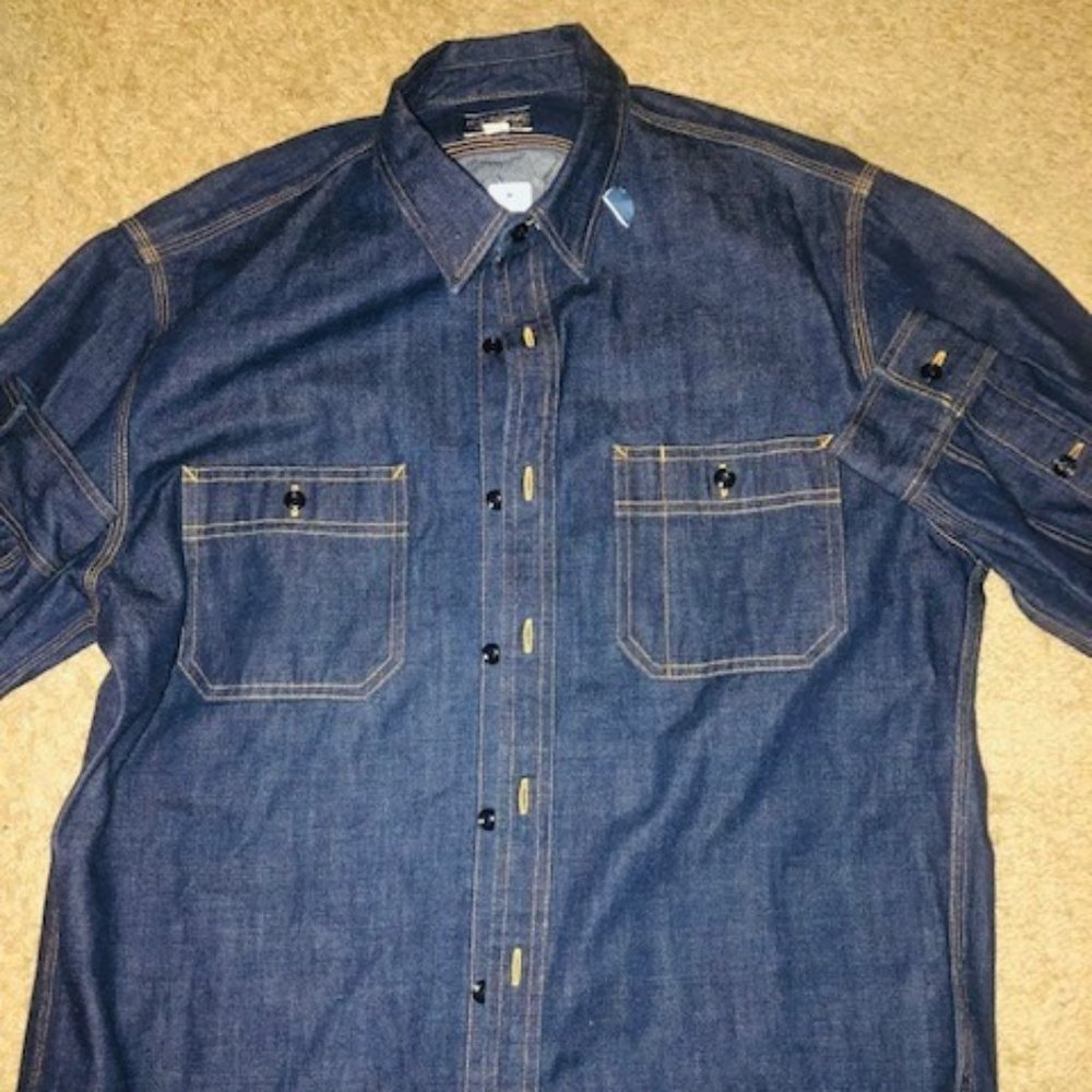 NWT J. Crew INDIGO DENIM SHIRT Mens Medium